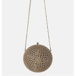 Zara Rare Elegant Tan Crochet Circle Bag